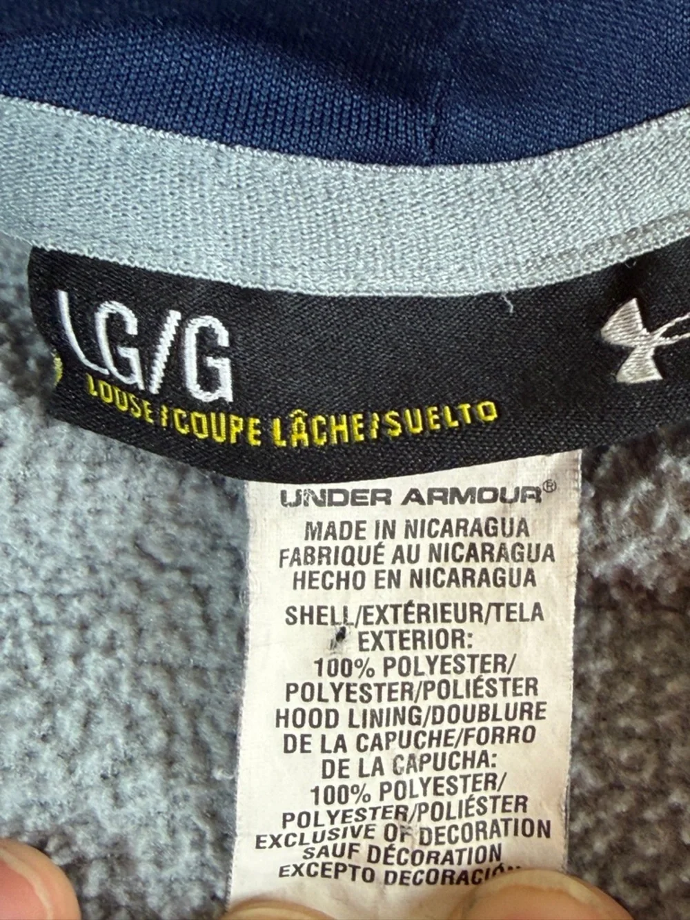 Under Armour Gray Hooded Sweatshirt with Large‎ Logo